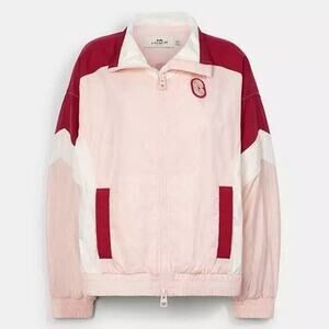 Coach Pink Signature Track Windbreaker Jacket Size Small